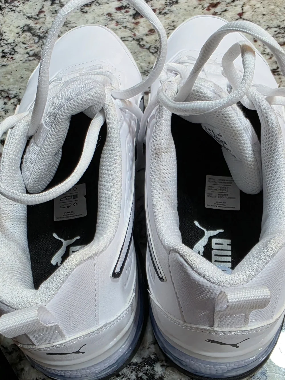 Puma Men's White Sneakers with Black Accent
